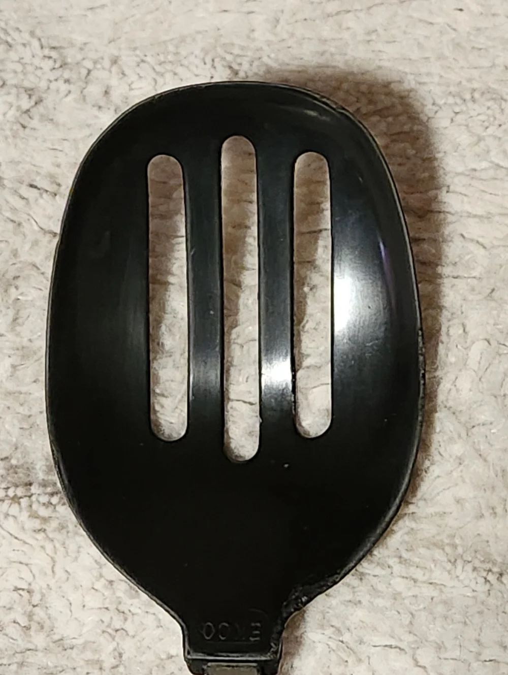 Vintage Ekco Black Nylon Slotted Spoon Utensil Stainless Steel Handle 12